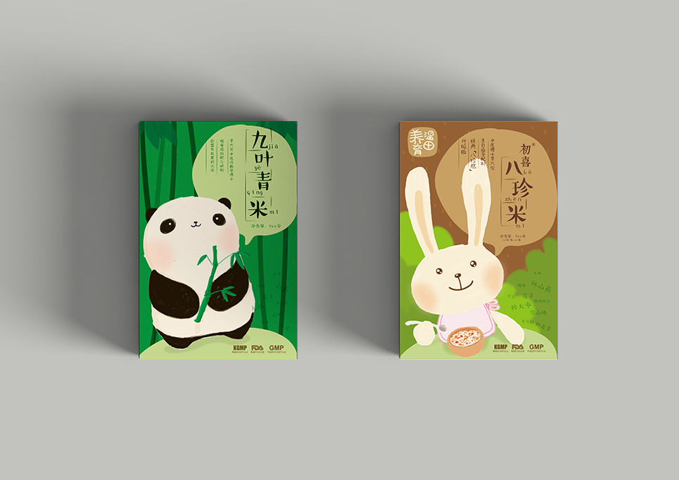 大石药业 八珍米/九叶青米 包装插画创作&设计