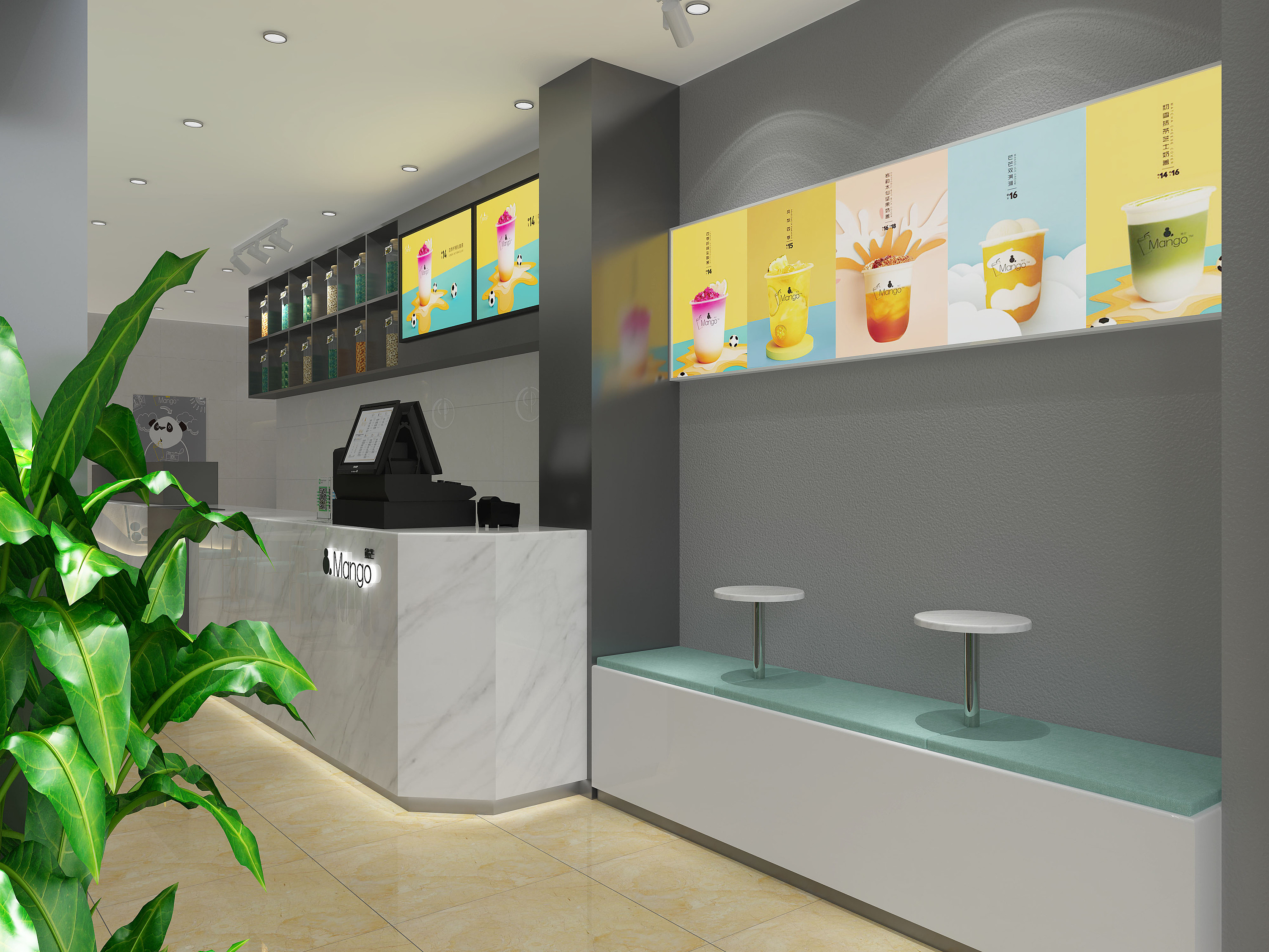 奶茶店效果图|空间|室内设计|qiqiao8 - 原创作品 - 站酷 (ZCOOL)