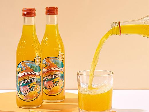 汉口二厂 香橙果酱soda 瓶贴包装设计