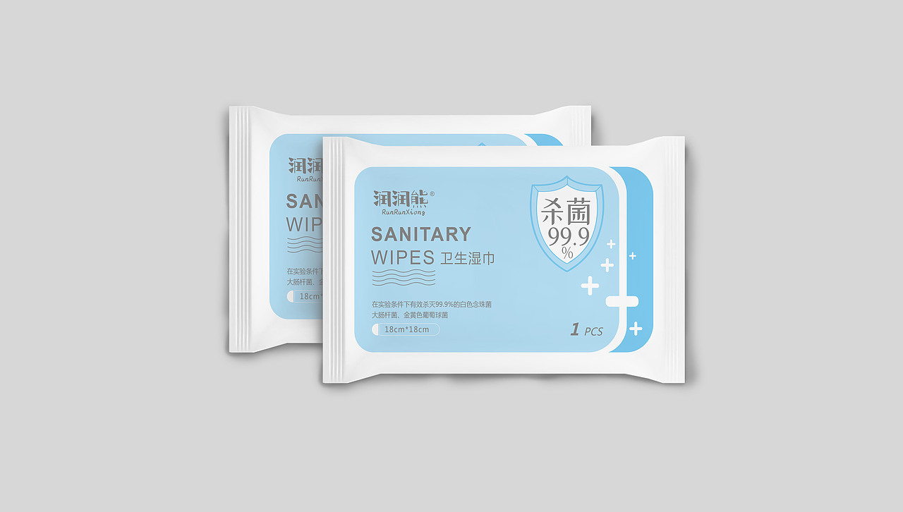 1片卫生湿巾便携装