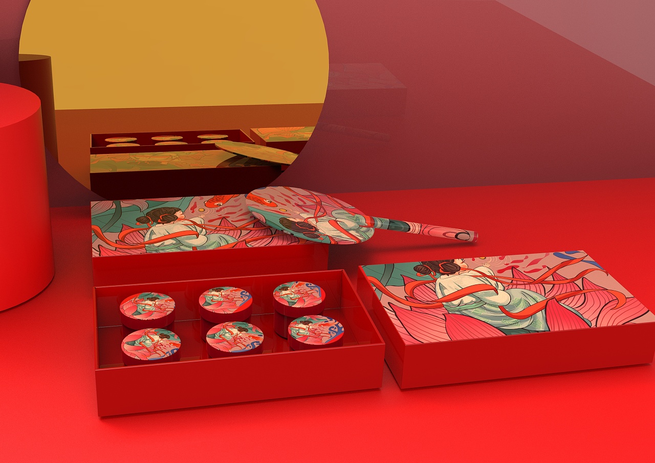 莲花文创插画包装盒