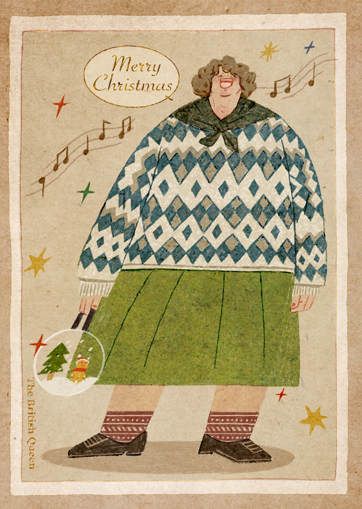 「圣诞奶奶复古插画」插画 X 教程（图ZMjM2MzYyMDc2） - 创作习作 - 站酷设计师Giggle橙子原创素材 - 站酷ZCOOL