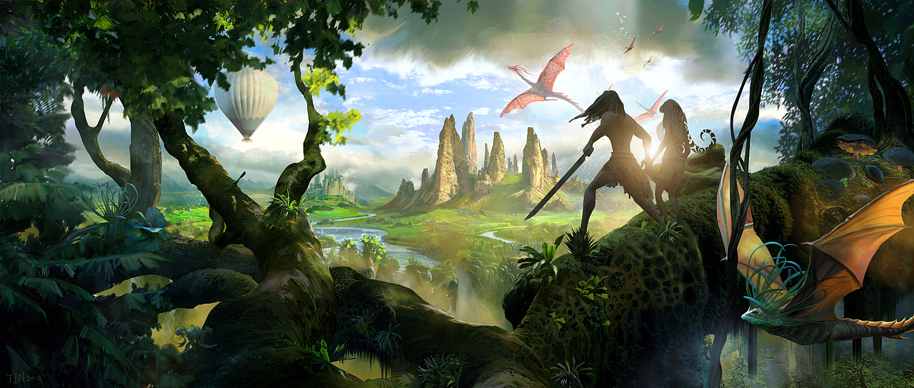 场景设计——The Journey Of Prehistoric Park（图ZNTIwMjA1Njg=） - 概念设定 - 站酷设计师Tin丁方强原创素材 - 站酷ZCOOL