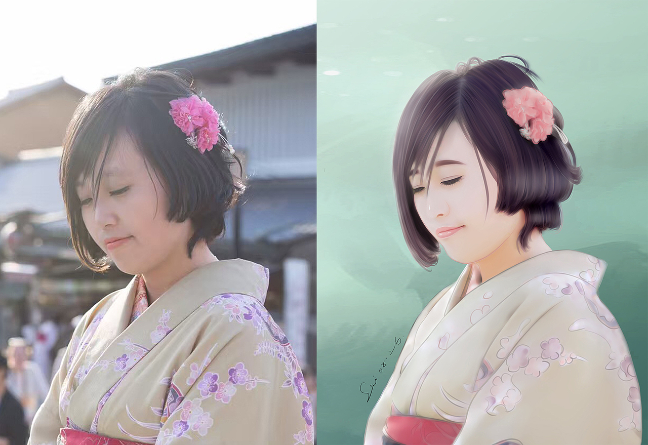 偶尔画，都是朋友的照片（图ZNTc0ODY5MjA=） - 创作习作 - 站酷设计师LLLEI_原创素材 - 站酷ZCOOL