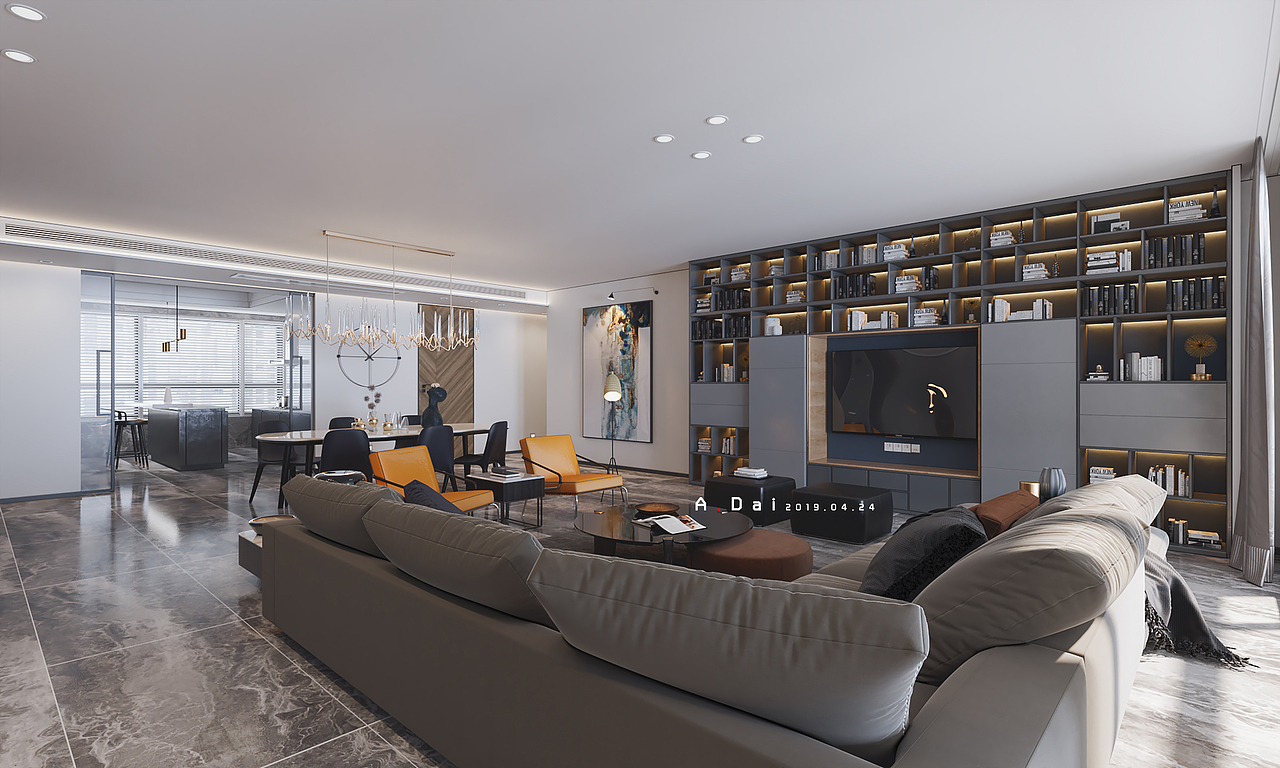 现代平层案例-A.Dai（图ZMTU1NjUxNDQ4） - 家装设计 - 站酷设计师阿呆很咸原创素材 - 站酷ZCOOL