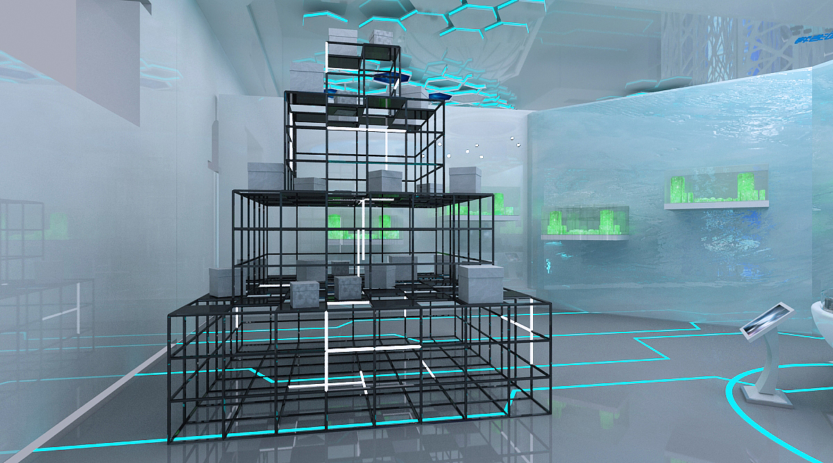 虚拟科技展厅 展厅设计 效果图设计 3d设计|三维|建筑/空间|红绿灯的