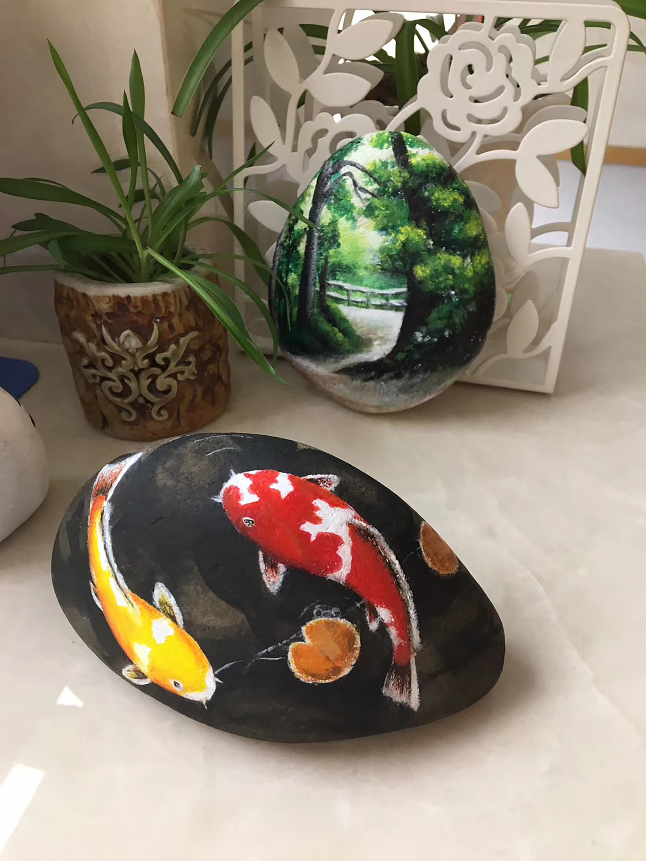 石头画,爱上一块石头