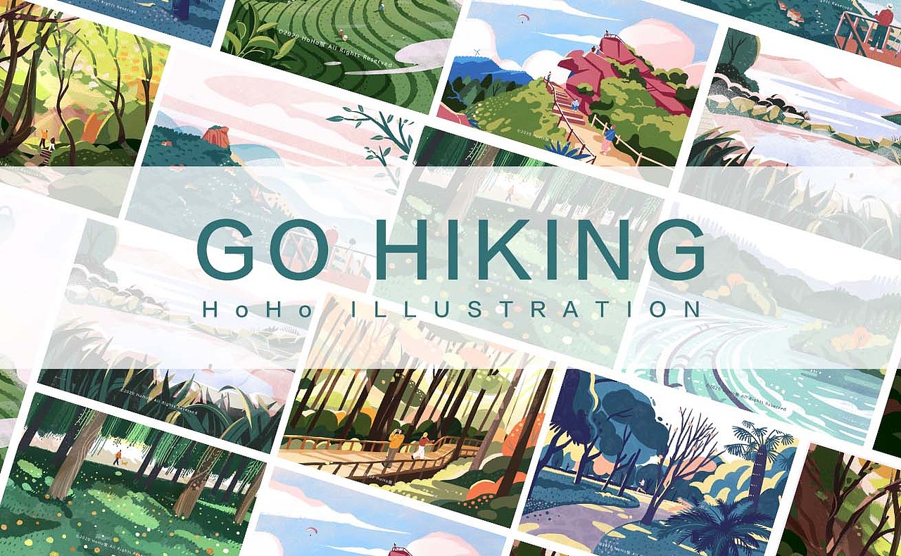 郊游随笔 GO HIKING（图ZMjM3MTU2MDU2） - 创作习作 - 站酷设计师HoHo猴原创素材 - 站酷ZCOOL