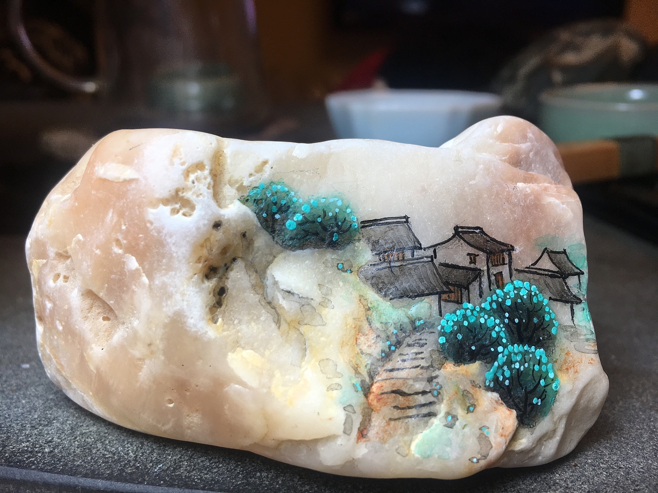 山水石头画|手工艺|其他手工艺|春江拾趣 - 原创作品 - 站酷 (zcool)