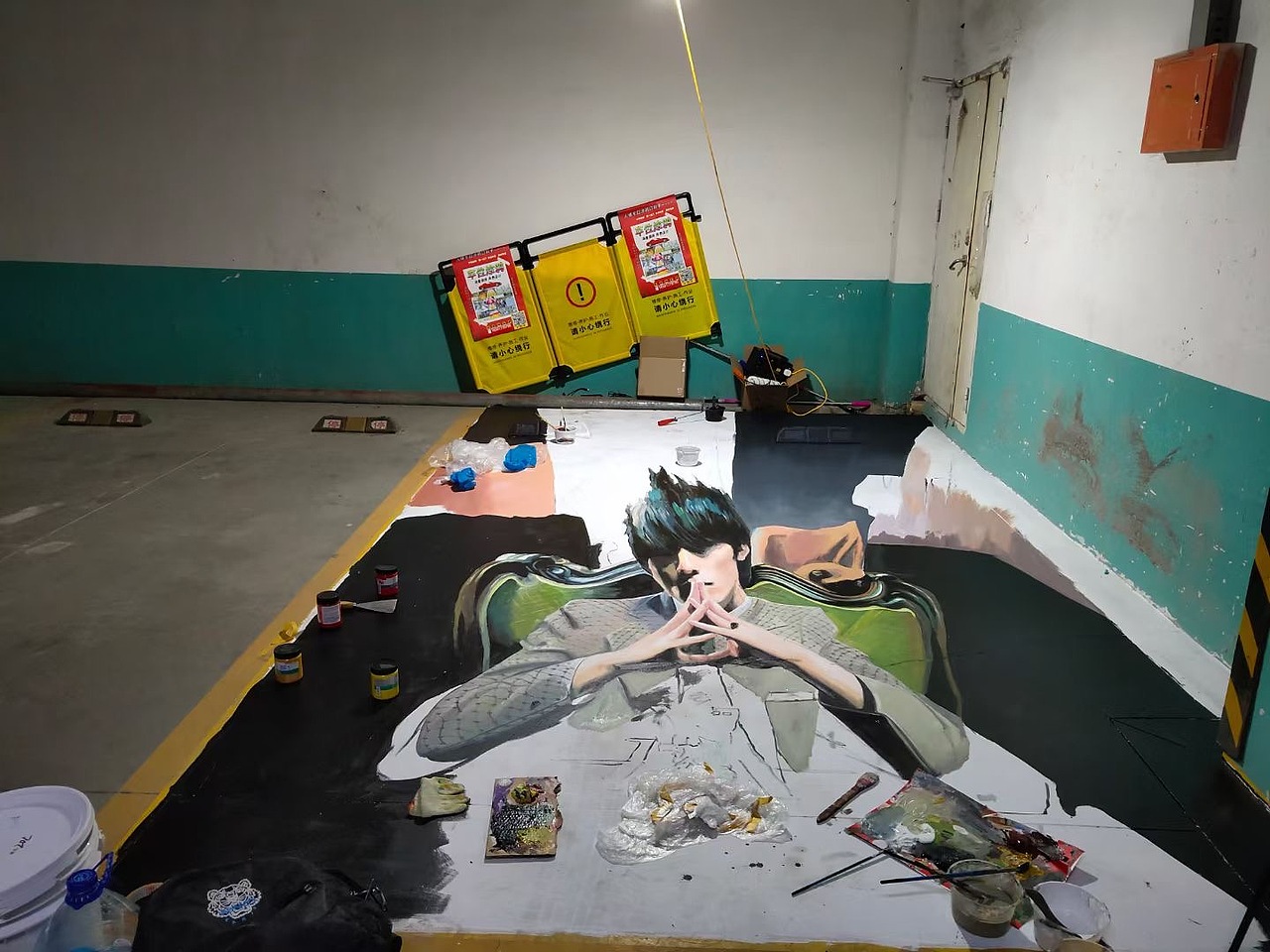 停车位地画彩绘