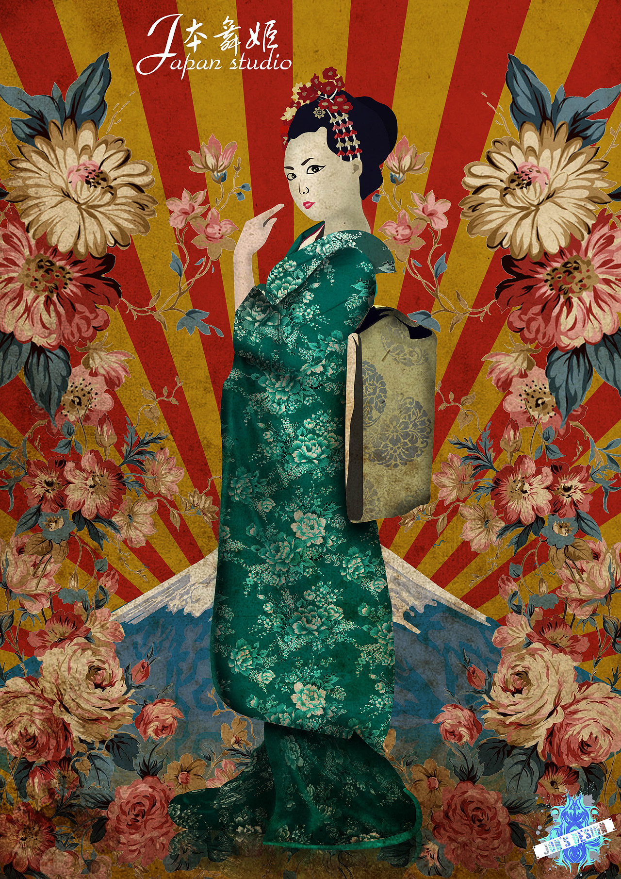 日本舞姬（图ZMzgxNDkxMg==） - 商业插画 - 站酷设计师区小融design原创素材 - 站酷ZCOOL