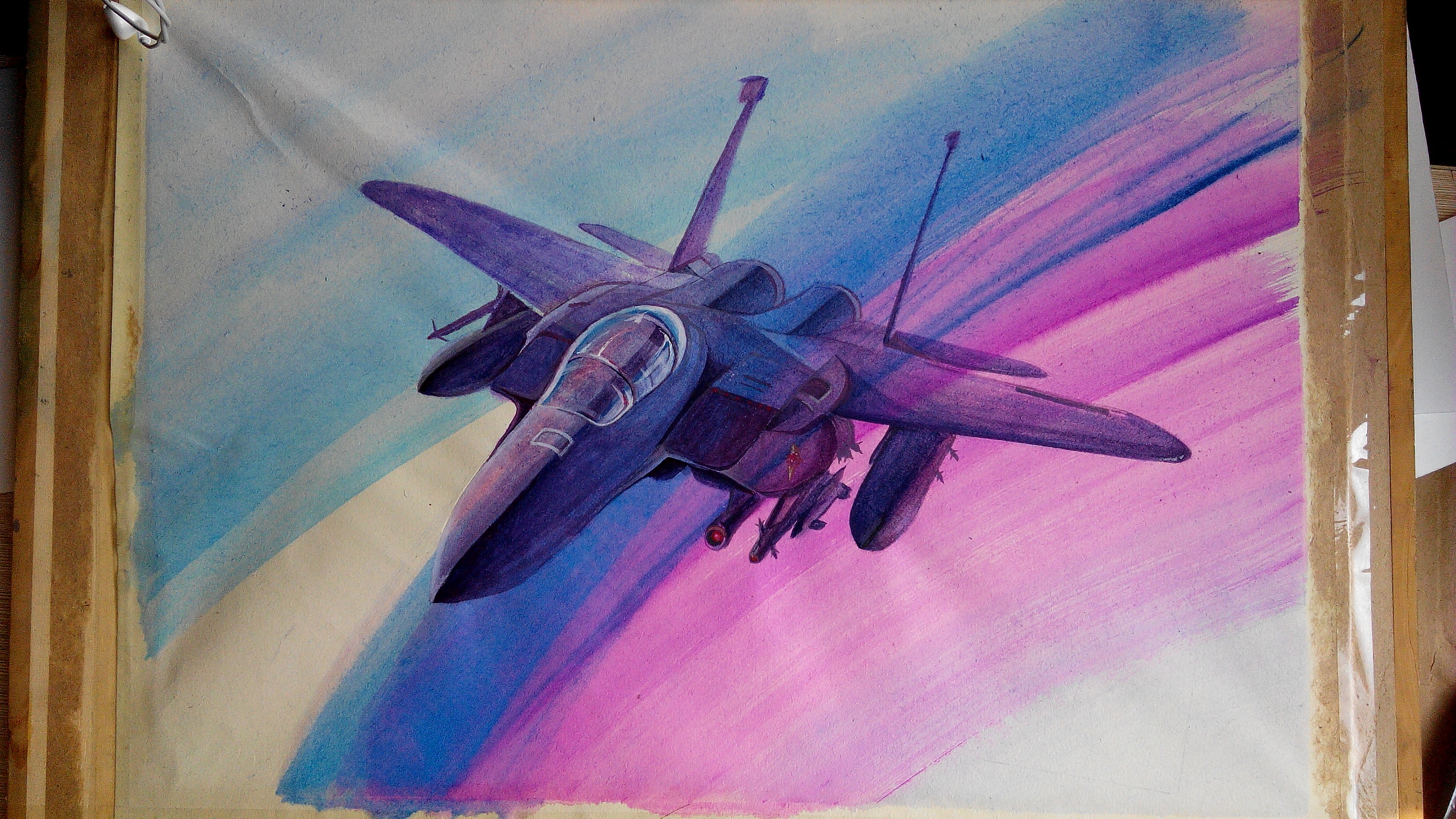 水彩-战机