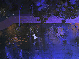 废旧的户外泳池