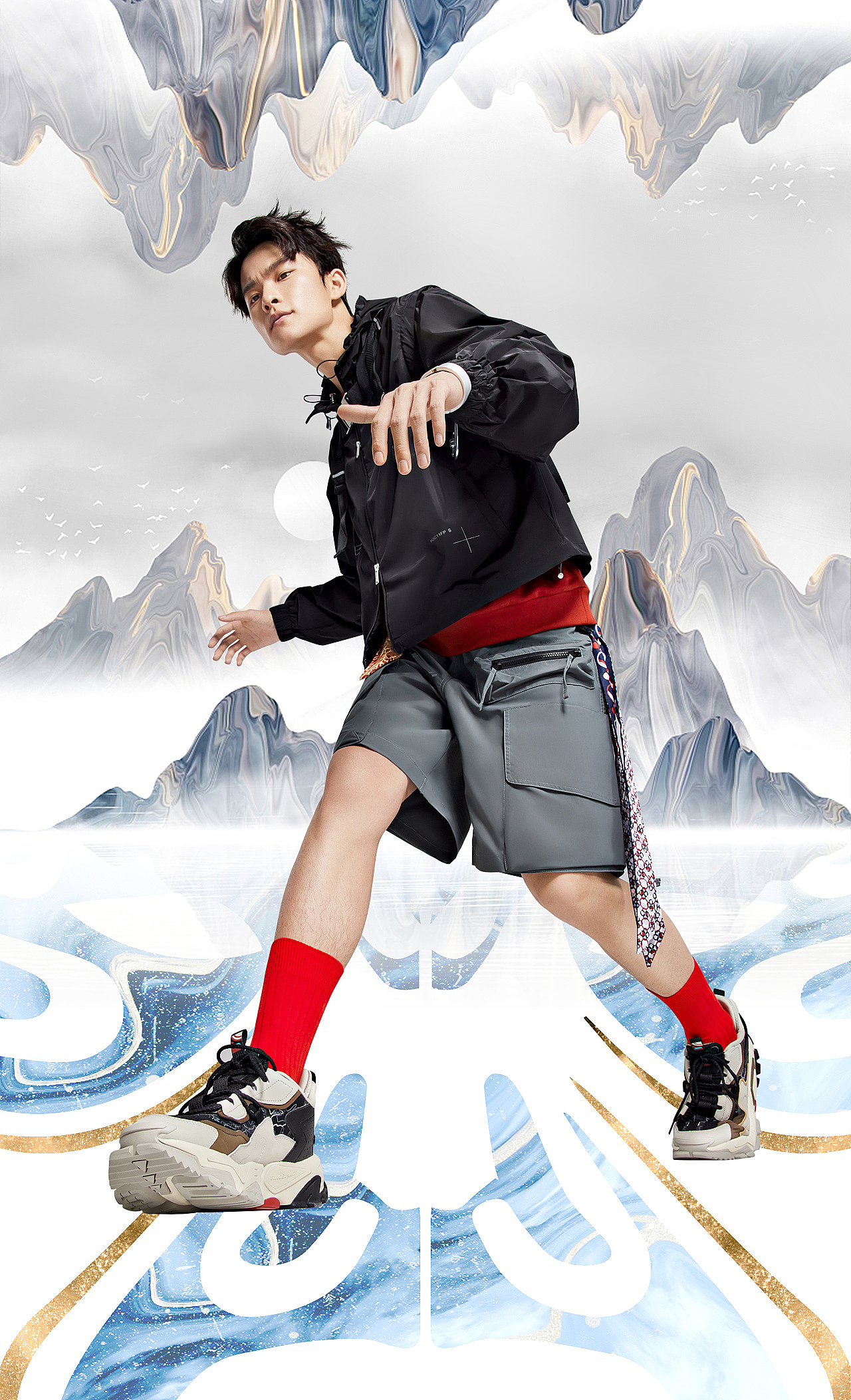 特步山海东方腔调运动鞋 | 修图工作（图ZMjcwNTIyMzc2） - 修图/后期 - 站酷设计师黑白君工作室原创素材 - 站酷ZCOOL