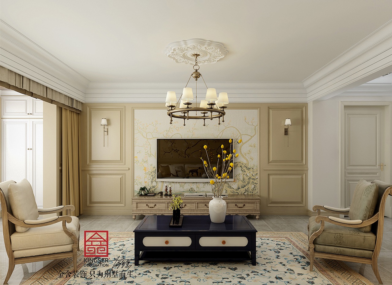 原河名墅装修-原河名墅美式装修设计