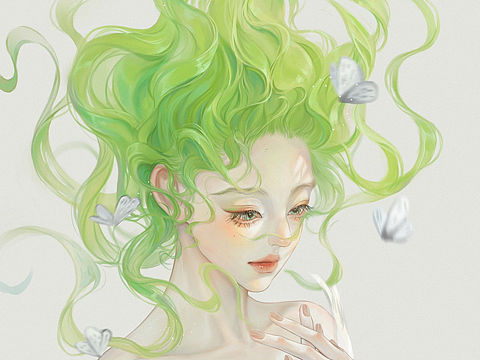 春日感少女插画