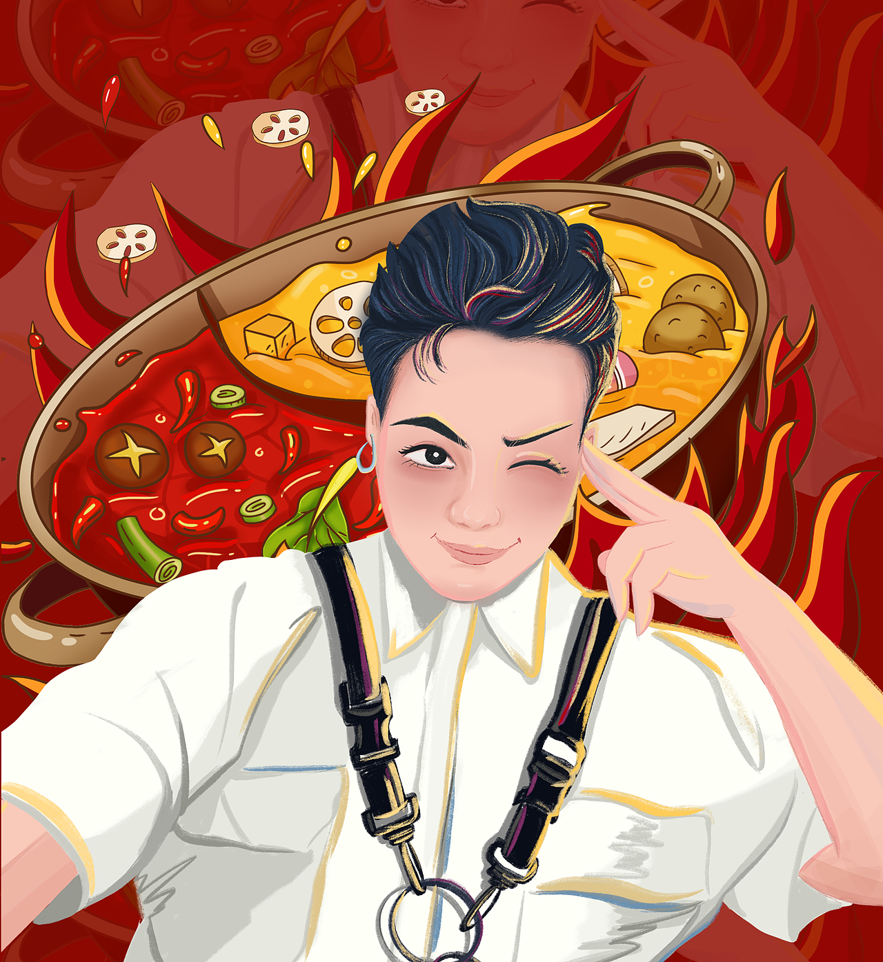 美食博主（图ZMzA2Mzk5MTQ0） - 商业插画 - 站酷设计师wcx青翼原创素材 - 站酷ZCOOL