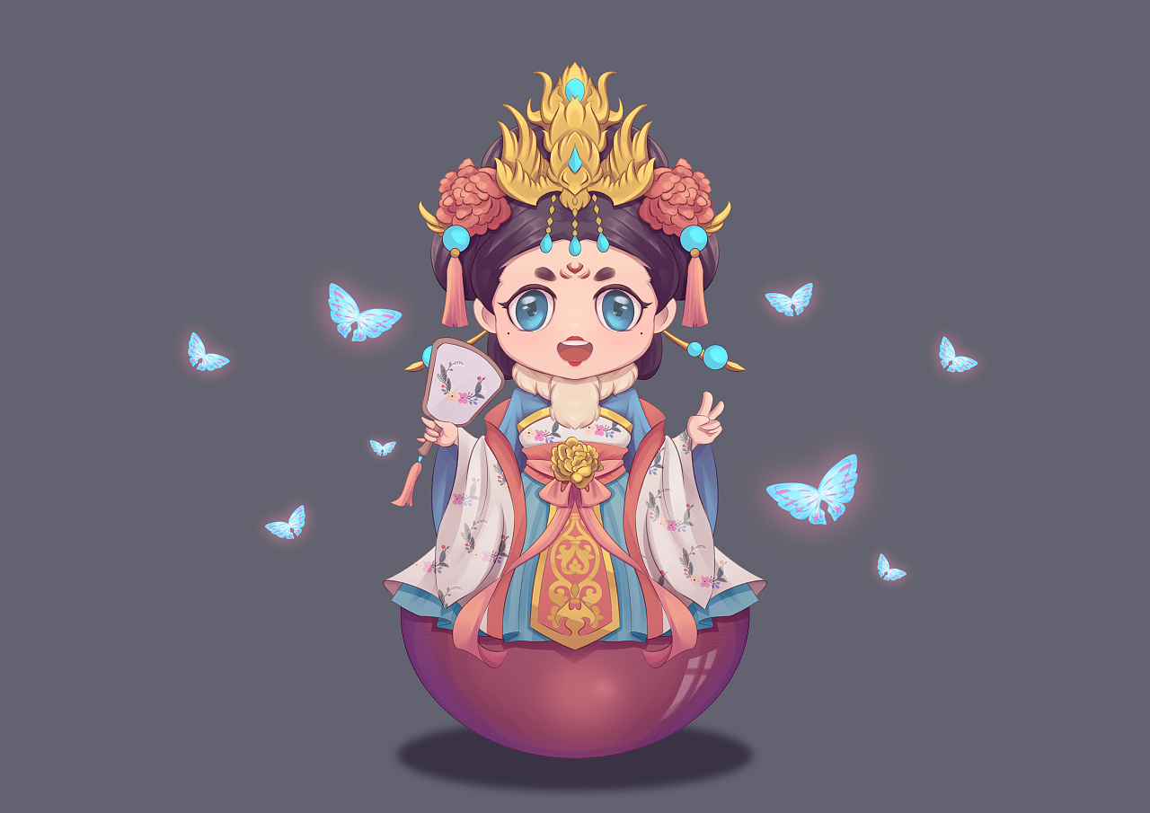 唐朝不倒翁,q版古风小美人