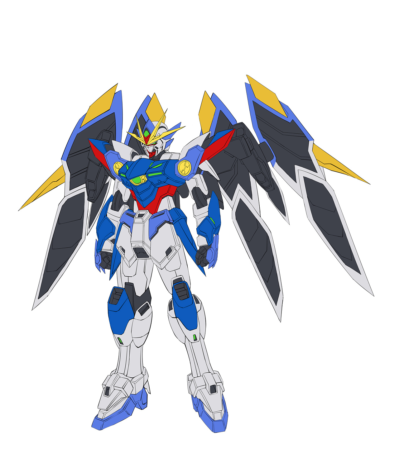 飞翼高达魔改系列(旧作)|插画|创作习作|塔耳木斯多 - 原创作品