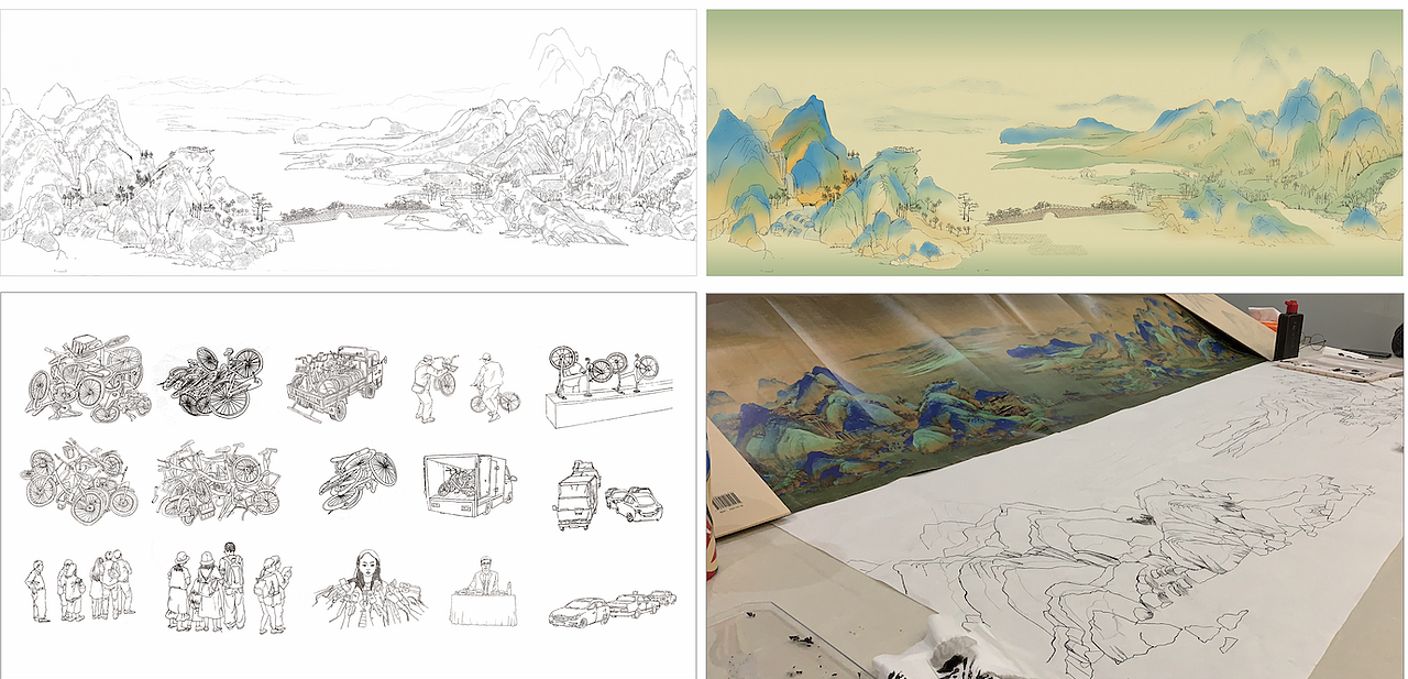 《新千里江山》（图ZMTU5NjAzMzAw） - 商业插画 - 站酷设计师大宁zn原创素材 - 站酷ZCOOL