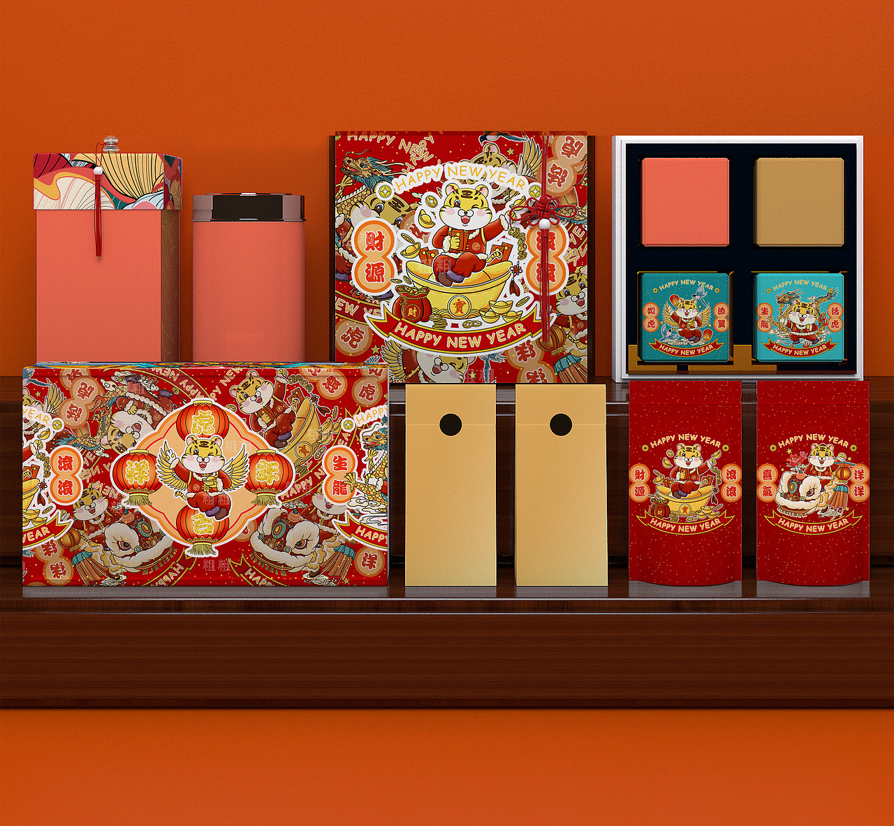 如虎添翼虎年新年主题插画系列上（图ZMjczNzEzMjAw） - 商业插画 - 站酷设计师插画师粗粗原创素材 - 站酷ZCOOL