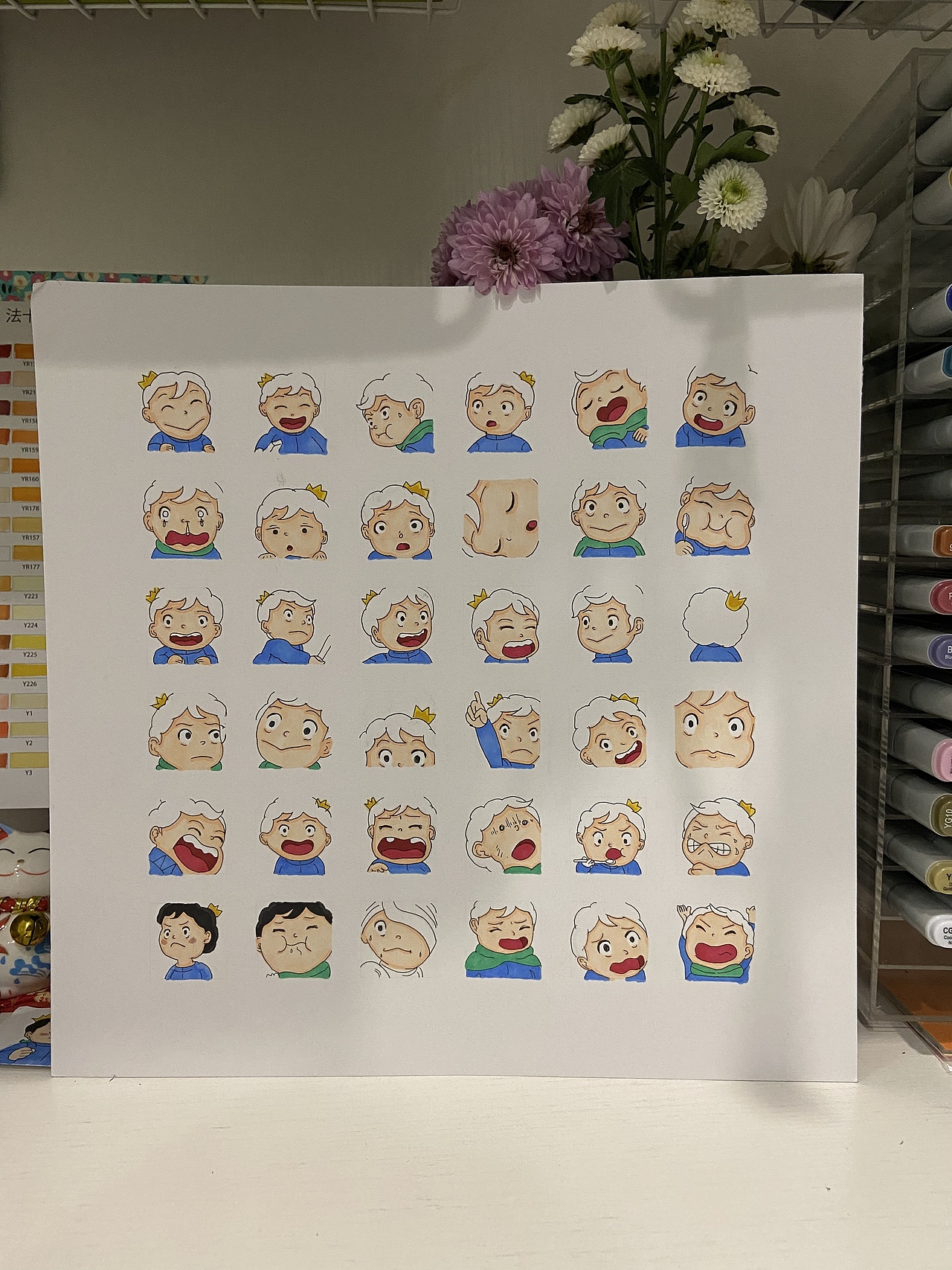 手绘装饰格子画｜波吉小王子（图ZMjgyOTQ2NzY4） - 绘画 - 站酷设计师辛海海一号原创素材 - 站酷ZCOOL