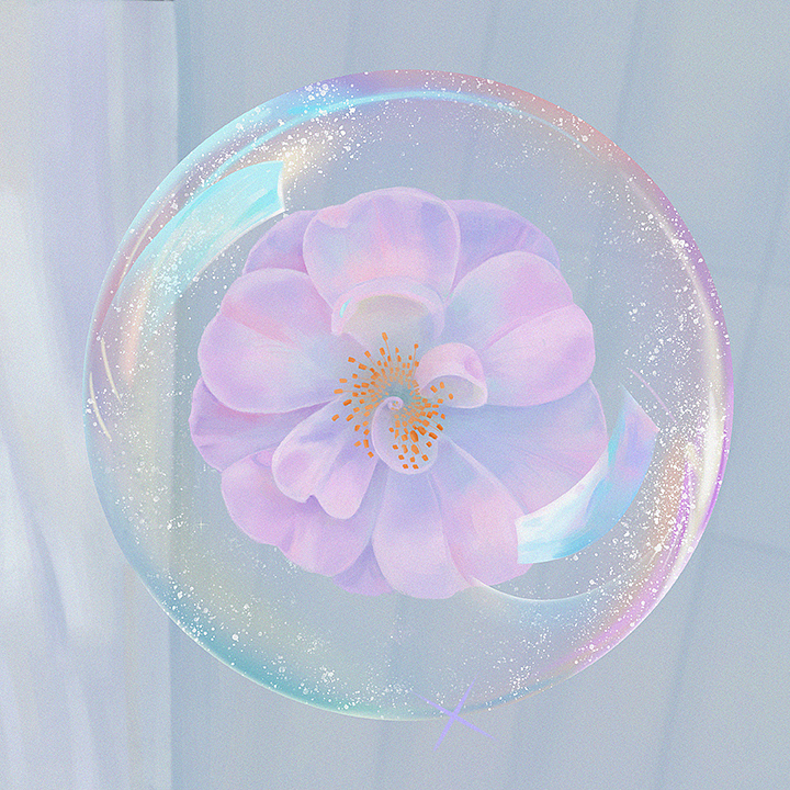 在家摸鱼泡泡花（图ZMTk3MTQzNjM2） - 艺术插画 - 站酷设计师零六三原创素材 - 站酷ZCOOL