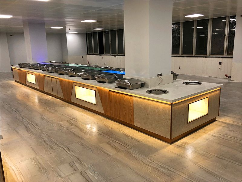 酒店取餐台定制 大理石自助餐台设备制作 取餐台