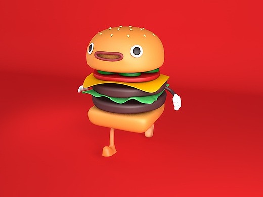 奔跑的汉堡 c4d练习
