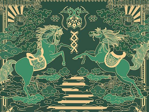 步青云线性国风插画（个人主页-ZNDc2OTI5ODQ=） - 商业插画 - 站酷设计师付七七原创素材 - 站酷ZCOOL