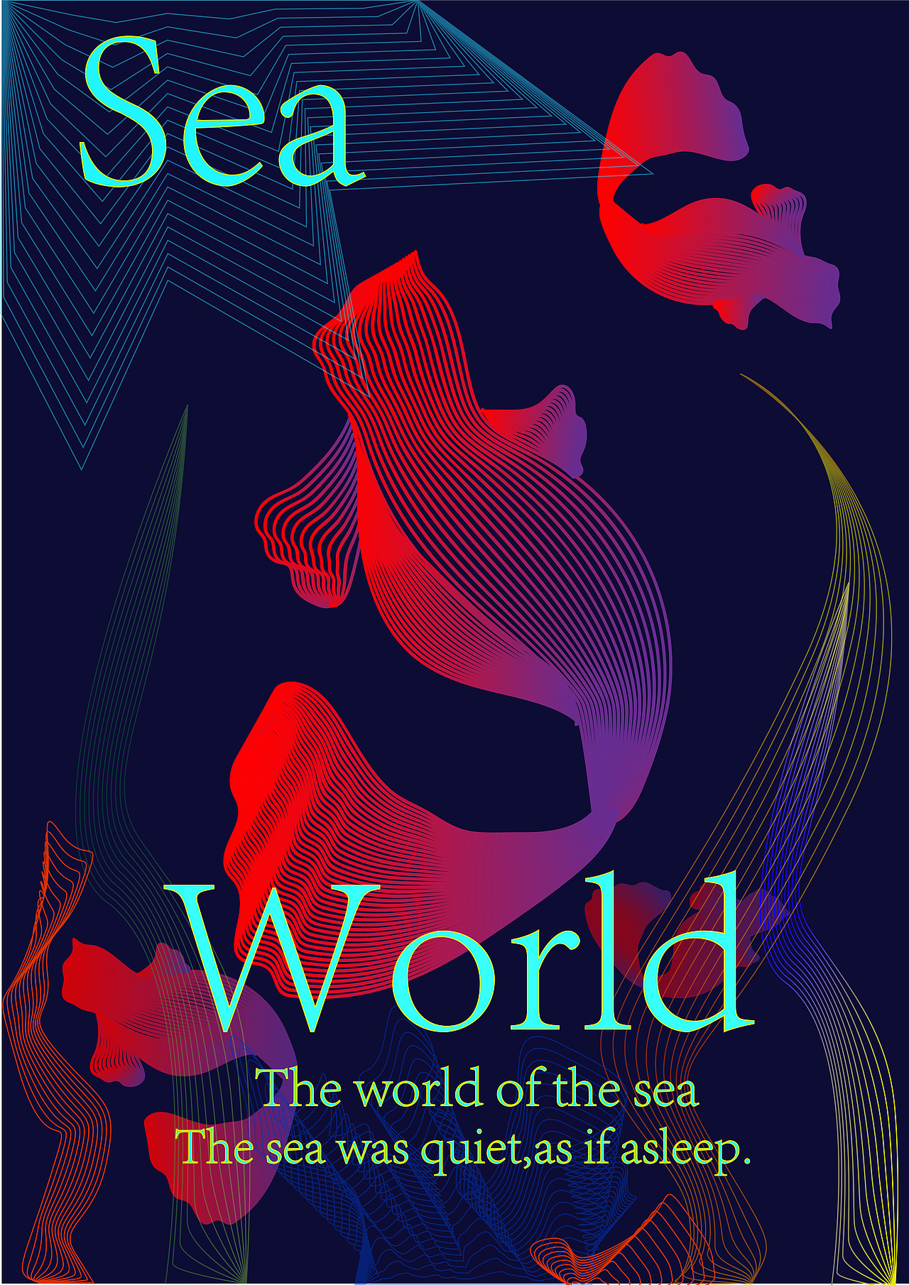 海底世界海报设计-摩尔纹