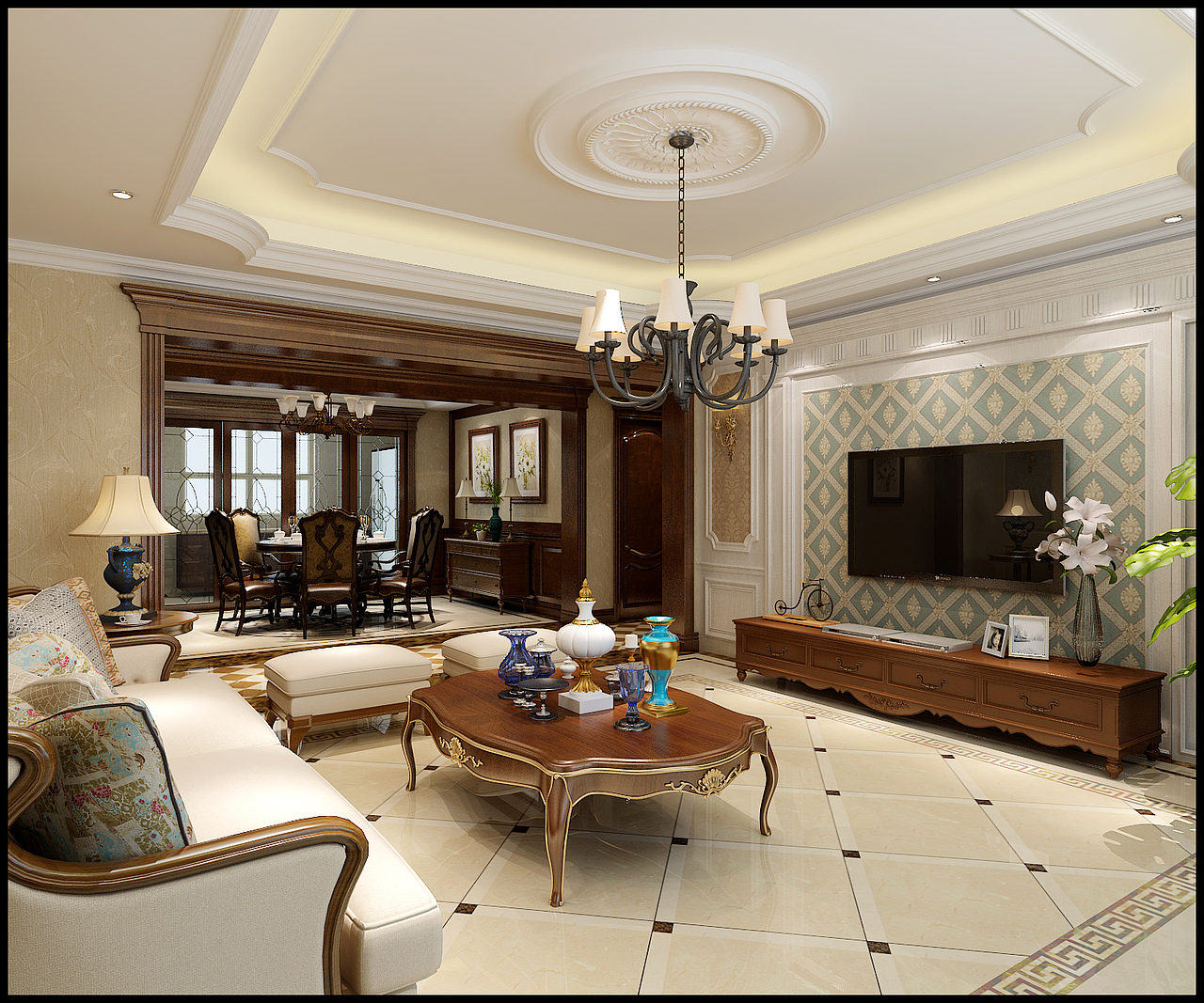 【天海誉天下】-217㎡-欧式（图ZNjYyNjg2NDQ=） - 家装设计 - 站酷设计师金舍壹壹原创素材 - 站酷ZCOOL