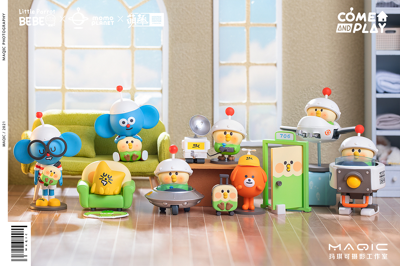 小鹦鹉Bebe X MOMO PLANET联名盲盒——盲盒手办拍摄