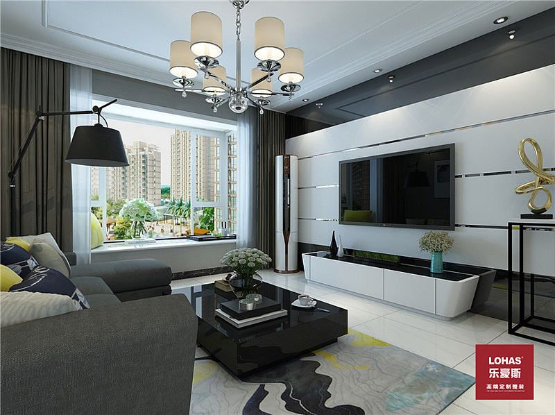 简约不等于简单,线条有的柔美雅致,有的遒劲而富于节奏感,整个立体形式都与有条不紊的、有节奏的曲线融为一体。走廊的灯带同样是进门后的一道风景线!