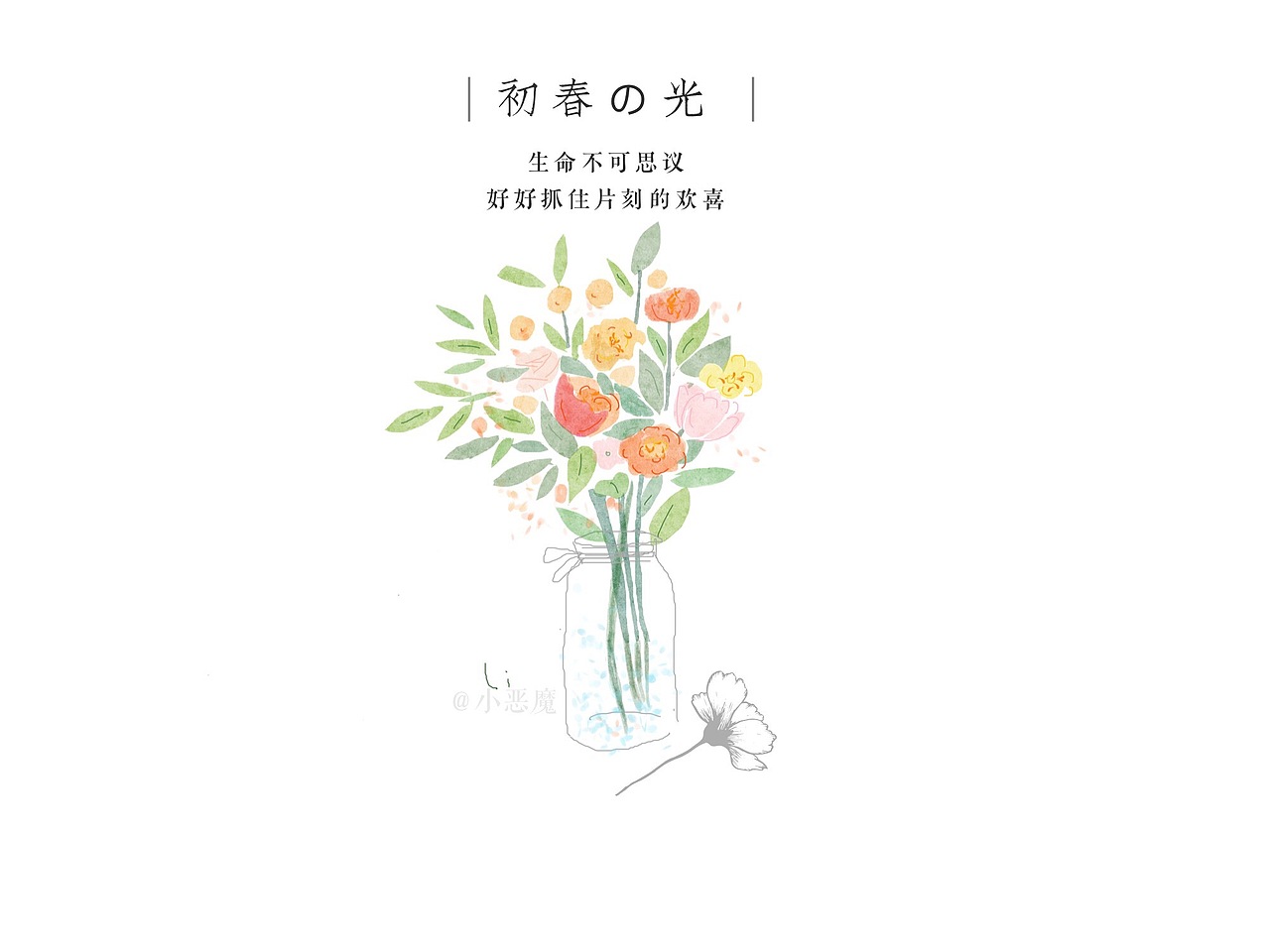 手绘插画 一些花草与美好---黄小葳（图ZNzE4MjU5MDg=） - 创作习作 - 站酷设计师黄小葳原创素材 - 站酷ZCOOL