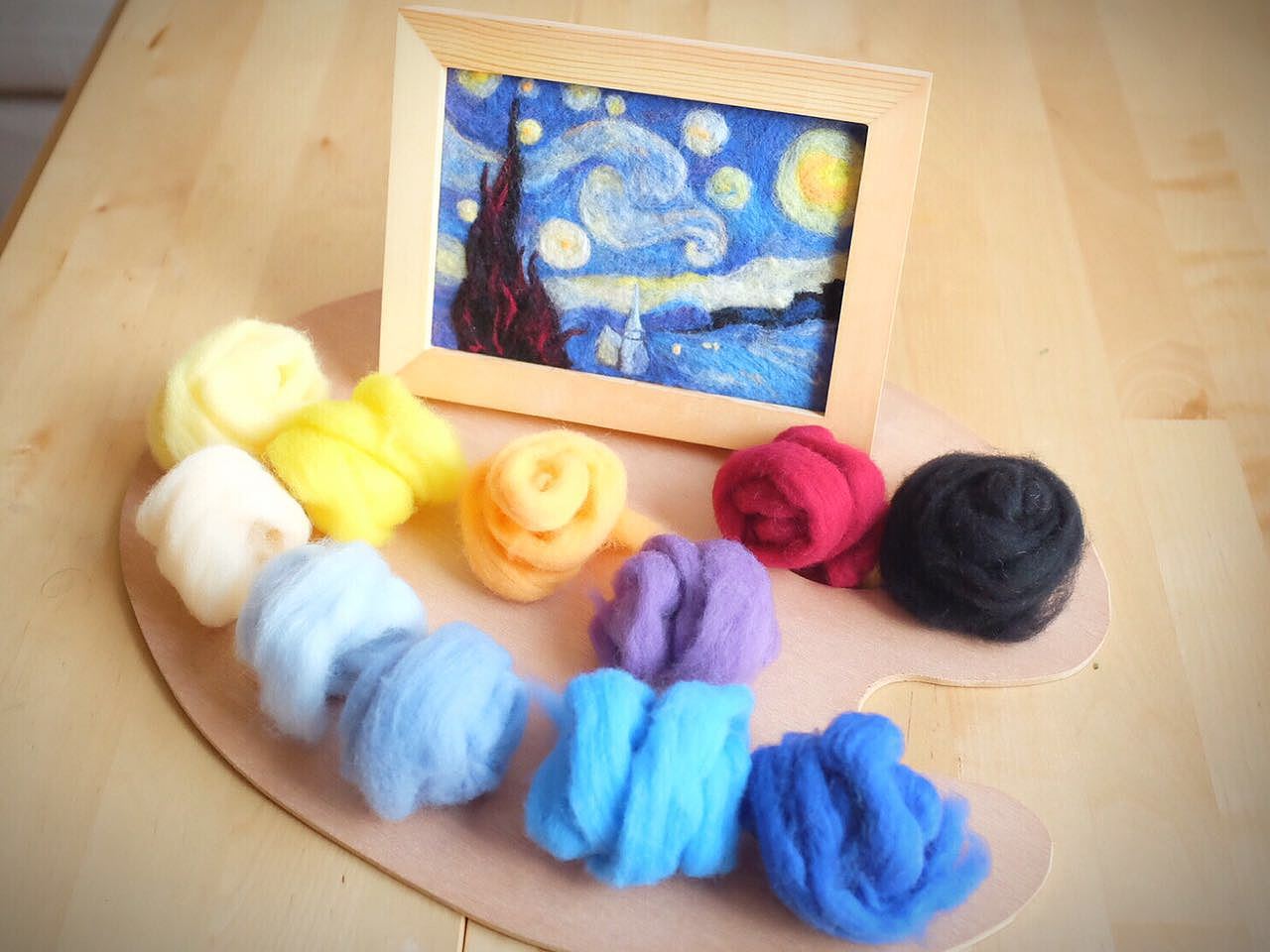 羊毛毡画星空