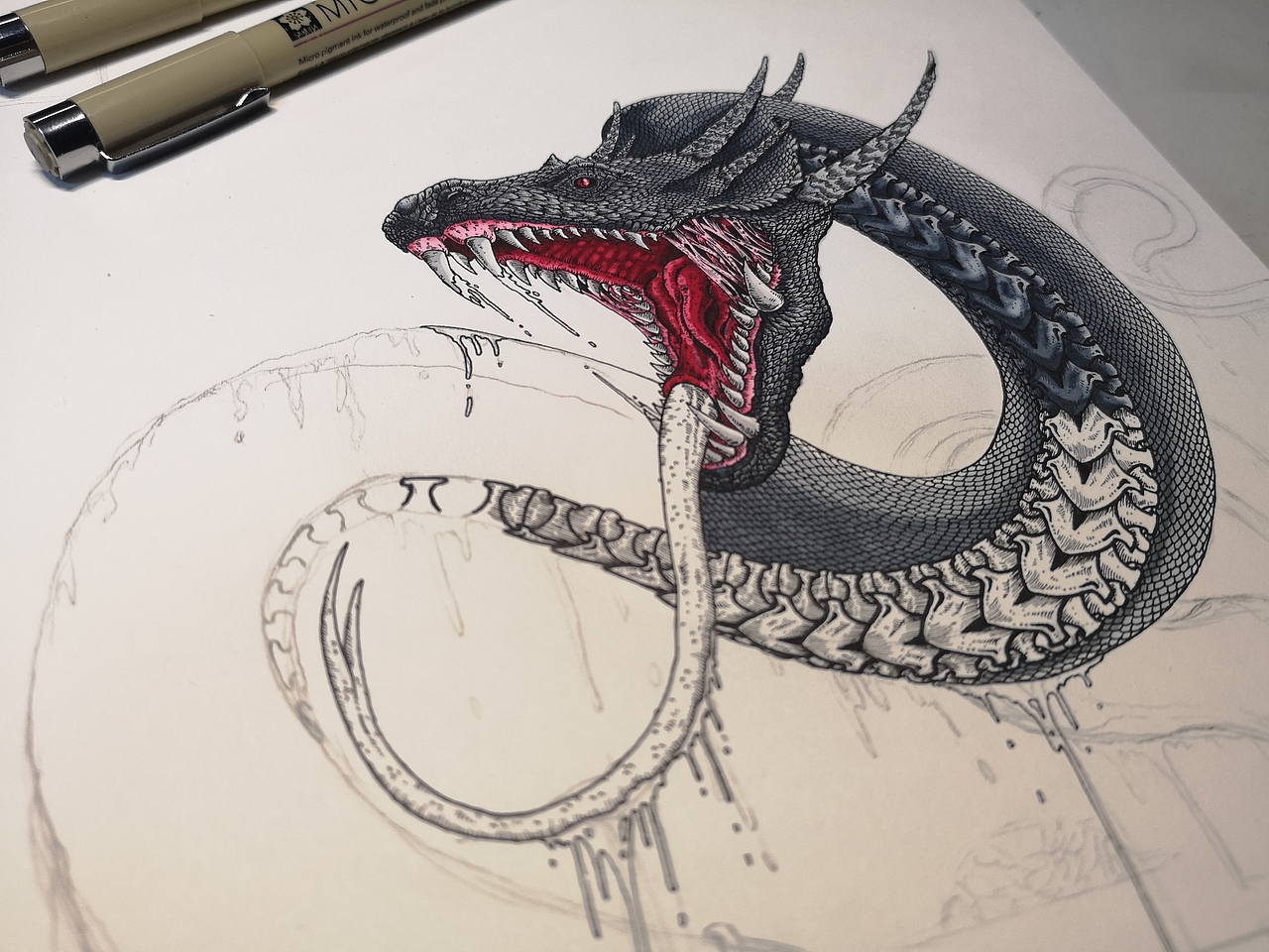 20191216山海经毣柞山海南山经怪蛇大图