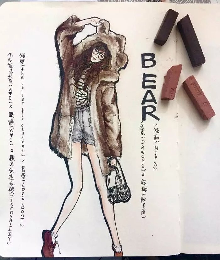 16-18年 手绘女装穿搭合辑（图ZMTI3MDU4NTAw） - 休闲/流行服饰 - 站酷设计师小保子原创素材 - 站酷ZCOOL