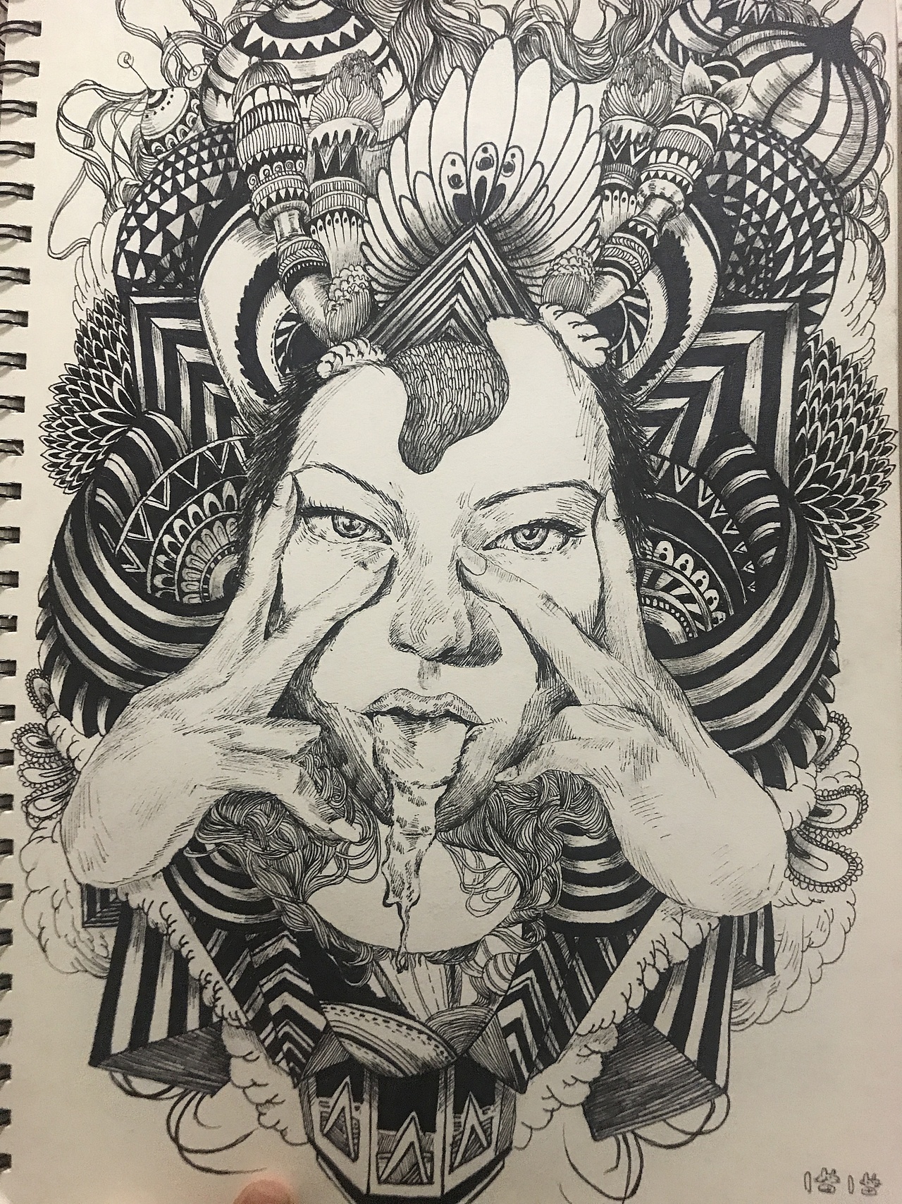 黑白线描|插画|创作习作|阿笨猫999_临摹作品-站酷zcool