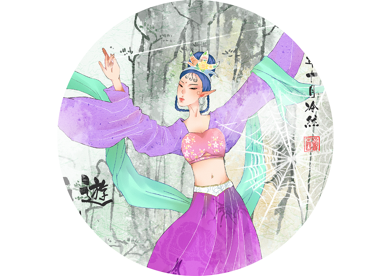 插画 | 西游 · 女妖（图ZMTc5MzA2MzAw） - 创作习作 - 站酷设计师王然然66原创素材 - 站酷ZCOOL