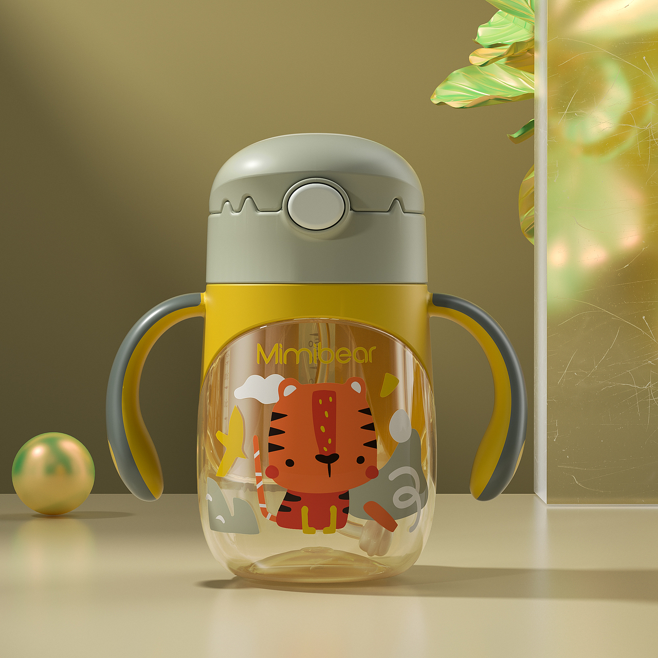 小老虎PPSU吸管杯宝宝饮水杯