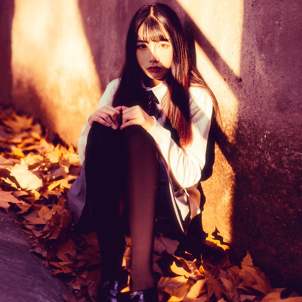 落ち叶|摄影|人像|明日花子萝 - 原创作品 - 站酷