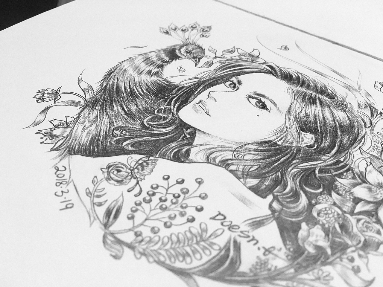 花与翎（未完待续）（图ZMTU0Mjk3OTYw） - 创作习作 - 站酷设计师Doeszk原创素材 - 站酷ZCOOL