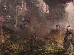 #AI创作实验室#宇航员，废墟，花朵，超写实