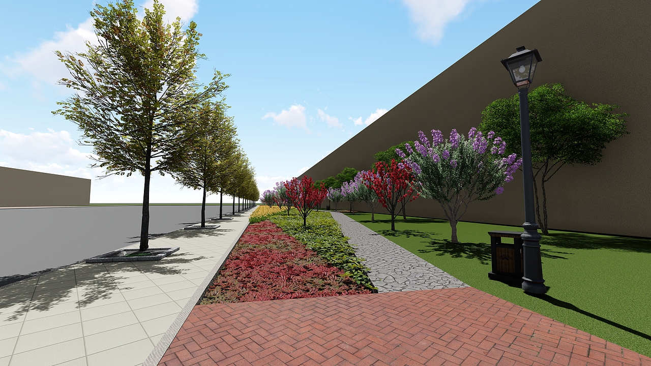 一些道路两侧绿化的效果图（图ZMTg0NjI1ODgw） - 景观设计 - 站酷设计师蒋荣荣原创素材 - 站酷ZCOOL