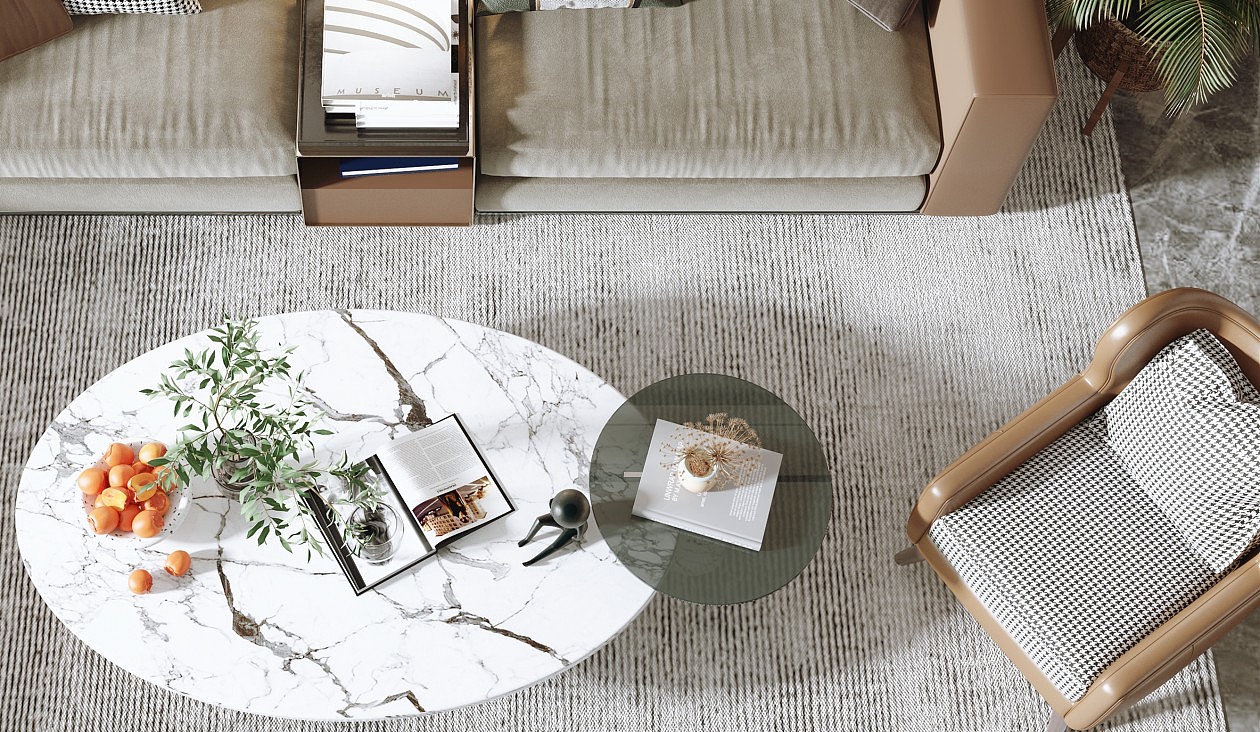 现代客厅餐厅，沙发，餐桌，电视柜，吊灯，装饰画（图ZMjMyMDIzMjk2） - VR设计 - 站酷设计师vx18055175522原创素材 - 站酷ZCOOL