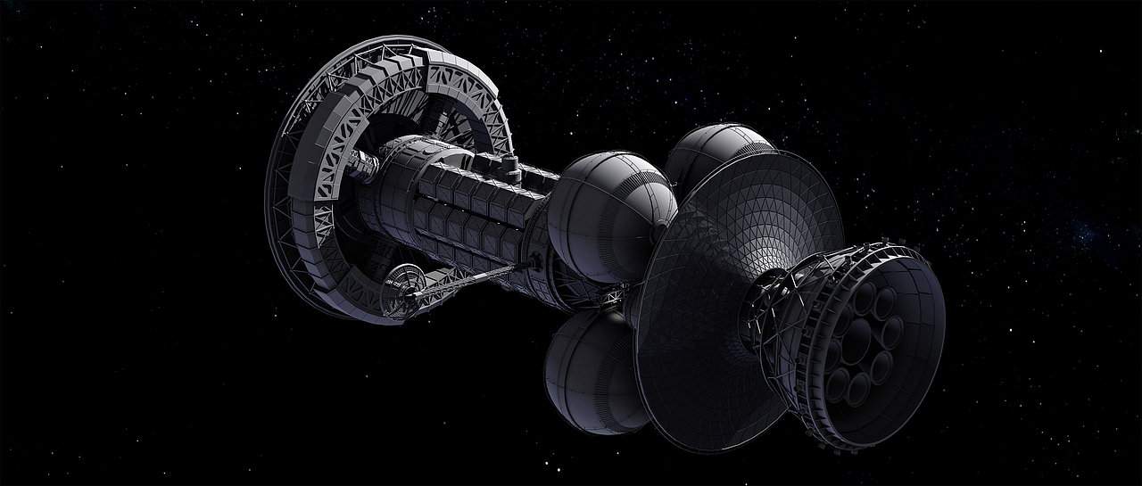 但是把无人太空船改成了载人飞船,动力使用可控核聚变引擎,在一个人的