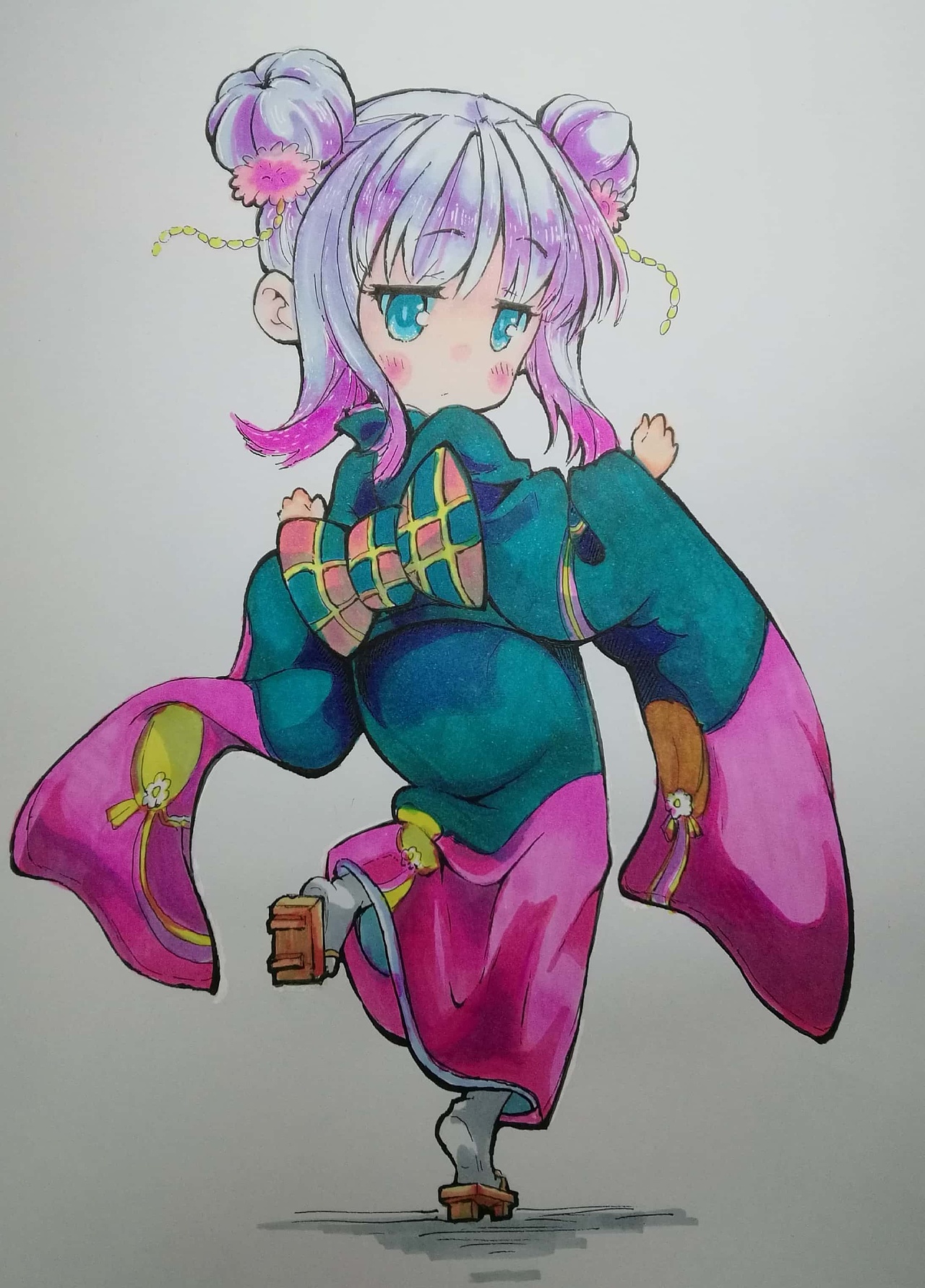 马克笔速涂临摹动漫小女孩-练习