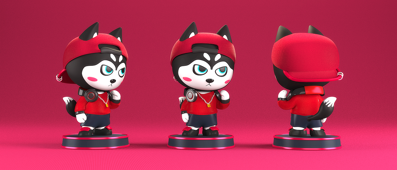 来,有趣的东西后面很多,我们线上些IP造型,这是二哈的HIPHOP潮流造型