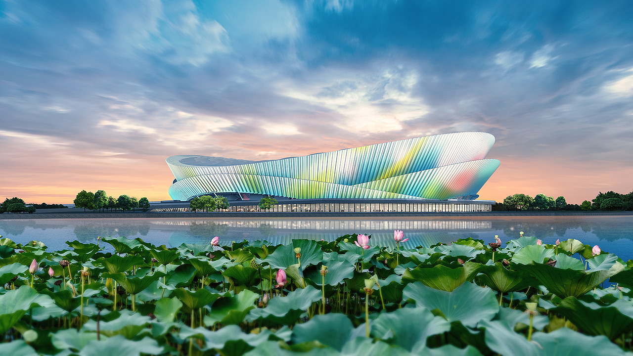 奥体中心照明灯光效果图（图ZMjkyODUzMTgw） - 建筑设计 - 站酷设计师AmberZYC原创素材 - 站酷ZCOOL